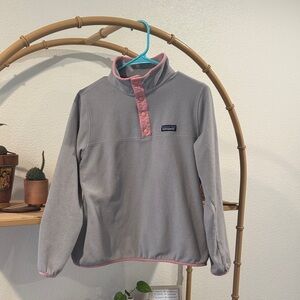 Patagonia Gray Fleece with Pink Trim